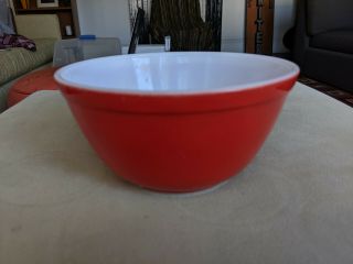 Vintage Pyrex Ovenware Bowl 1.  5 Quarts Red 402 Primary Colors
