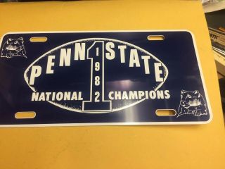 Vintage 1982 Penn State Nittany Lions National Champions License Plate