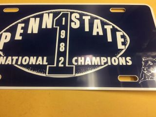 Vintage 1982 Penn State Nittany Lions National Champions License Plate 2