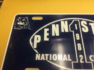 Vintage 1982 Penn State Nittany Lions National Champions License Plate 3