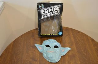Vintage 1980 Star Wars The Empire Strikes Back Yoda Mask And Box Ben Cooper