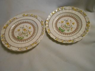 4 Vintage Copeland Spode England Buttercup Lunch / Salad Plates 2 Of 2