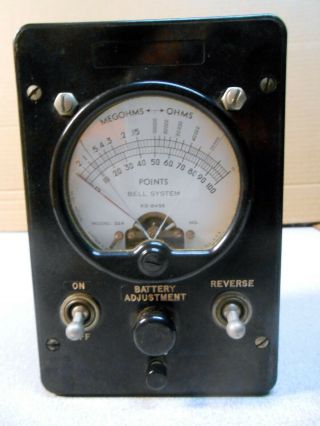 Vintage Ks - 8456 Bell System Test Meter With Leather Case And Probes