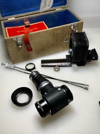 Vintage 40s 50s Leitz German Visoflex System Bellows Etc In Casebox Leica Camera