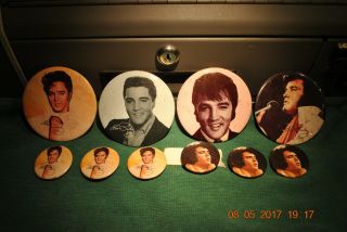 Vintage 1986 Elvis Presley Buttons Set Of 6 King Of Rock N 