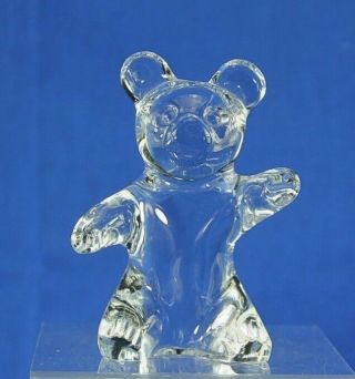 Vintage Crystal Daum France Teddy Bear Figurine