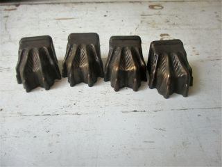 4 Vintage Duncan Phyfe Toe Cap Lion Paw Toecaps Brass Plated Old Stock 1 "