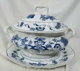 Vintage Blue Danube Soup Tureen With Lid & Tray