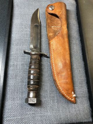 Vintage Camillus N.  Y.  Military Combat/survival Knife N Sheath Usa Made 60s Era