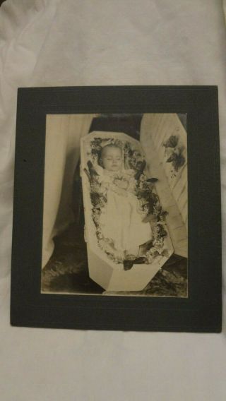 Vtg Antique Victorian Post Mortem Memorial Dead Baby Infant Child Cabinet Card