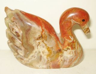 Vintage Marble Swan Figurine Paperweight Design Nr