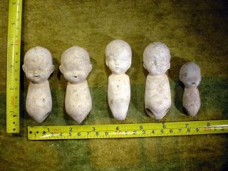 5 X Excavated Vintage Pipe Clay Doll Bodys Size 2.  3 - 3.  3 " Inch Age 1930 A 11364
