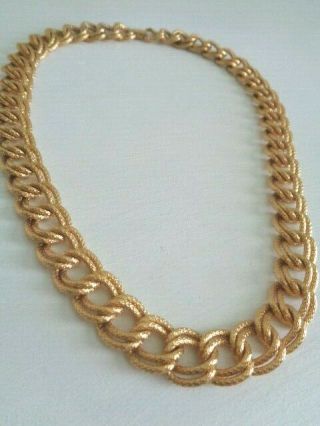 Vintage Napier Textured Gold Plated Double Chain Necklace 136g