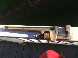 Old Vintage Tools Mechanics Plumbing Toledo Aluminum Pipe Wrench 18 "
