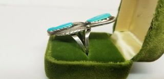 Vintage Native American Navajo Sterling Silver Turquoise Ring Old Pawn s9.  5 3