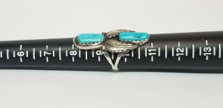 Vintage Native American Navajo Sterling Silver Turquoise Ring Old Pawn s9.  5 8