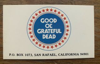 Vtg 1980s Grateful Dead Business Card Good Ol Grateful Dead
