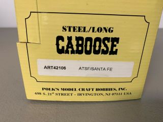 Vintage Aristo Craft G Scale Santa Fe Steel Caboose ART 42106 C6 w/Box 1:29 7