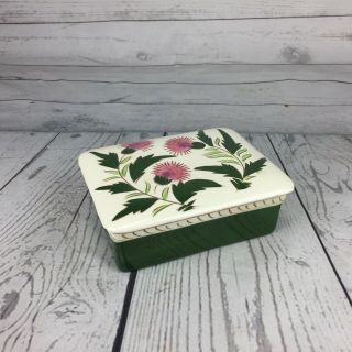 Vintage Stangl Pottery Porcelain Trinket Box Cigarette Holder Container Floral