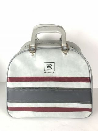 Brunswick Bowling Ball Bag Gray Red Case Rockabilly Vintage Usa