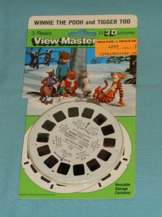 Vintage Winnie The Pooh And Tigger Too View - Master Reels With Card