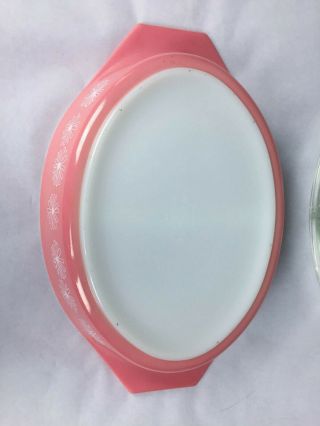 Vintage Pyrex Pink Daisy 1.  5 Quart Divided Casserole Dish and Lid 8