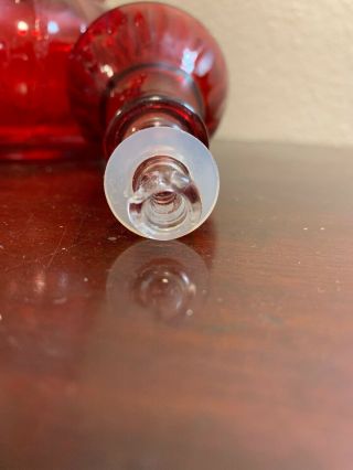 Vintage Ruby Red Jim Beam Genie Bottle Glass Decanter 5