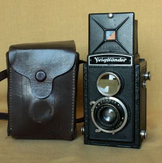 Voigtlander Brillant German Vintage Tlr Camera Compur Scopar 4.  5 Cla