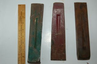 3 Old Vintage 4 Lbs Iron Metal Loggers Wedges Primitive Tree Felling Iron Tools