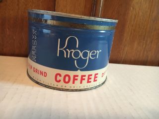 Vintage Kroger 1 Lb Coffee Can Tin Advertising 2