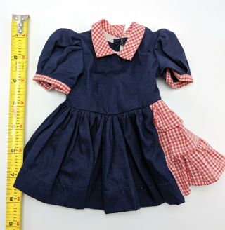Terri Lee 1950s Doll Dress Navy Gingam Vintage Labeled Marked Tagged 4