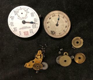 Vintage Zenith Watch Movement Dial And Case Watchmakers Parts And Spares