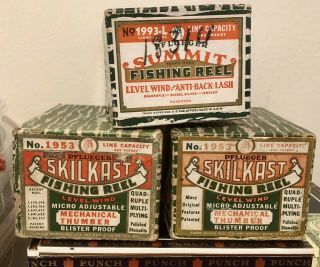 Pflueger Summit Skilkast Reel Boxes Vintage Fishing Bait Casting Reel Boxes