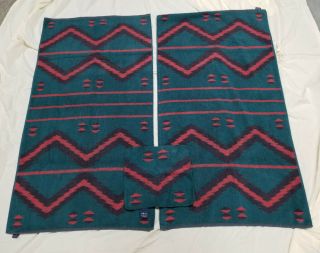 Vintage Ralph Lauren Towel Set Southwestern Aztec Tribal Native 49 " X 26 " Good