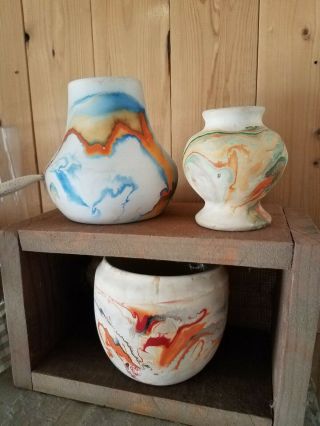 Vintage Nemadji Pottery (set Of 3)