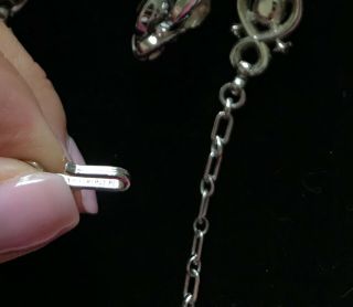Vtg TRIFARI Set Necklace Bracelet & Clip On Earrings Silver Tone Repair M001 4