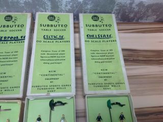 Set of 5 Vintage Subbuteo Table Soccer 00 Scale Players With Boxes - Sp 7