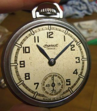 Vintage Ingersoll Yankee Pocket Watch For Parts/repair