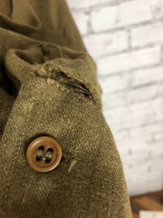 Vintage WW2 Wool US Army Shirt Olive Khaki Small Short 5
