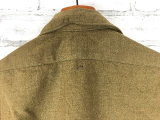 Vintage WW2 Wool US Army Shirt Olive Khaki Small Short 7