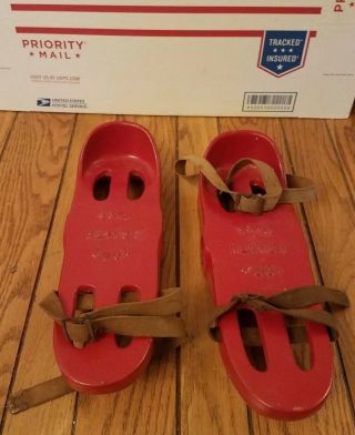 Rare Vintage York Health Shoes Red Cast Iron With Straps