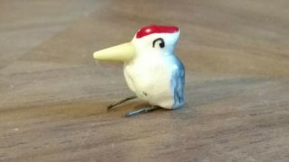 Vintage Hagen Renaker Monrovia Baby Woodpecker Bird Wire Legs Miniature Animal