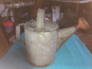 Vintage Galvanized Watering Can With Spout And Sprinkling Head