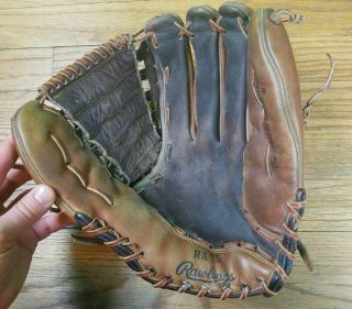 RARE Vintage Rawlings RA75 Baseball Glove Mitt RH Leather 2