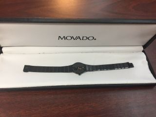 Vintage Movado Museum Black Stainless Steel Watch Ladies Watch
