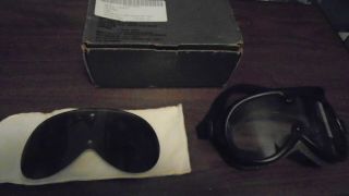 Vtg Us Military Sun Wind And Dust Goggles W/ Tinted 2 Lenses 8465 - 01 - 328 - 8268