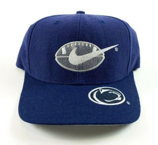 Vtg 90s Nike Penn State Nittany Lions College Football Snapback Hat Cap