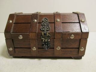 Vintage Treasure Chest Velvet Jewelry Box 2 Tier Lockable Gothic Pirate