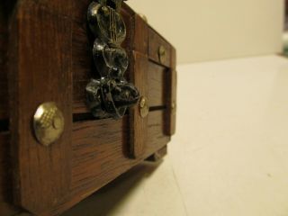 Vintage Treasure Chest Velvet Jewelry Box 2 Tier Lockable Gothic Pirate 5