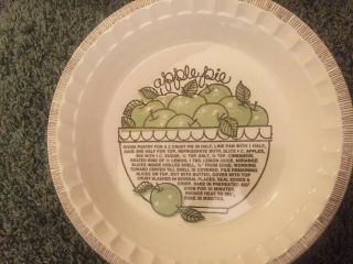 Royal China Jeannette Apple Pie Plate With Recipe Vintage 10 "